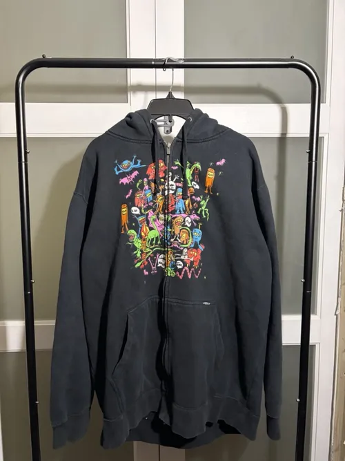 2007 Volcom Little Monsters Graphic Sweater, vintage Volcom hoodies & sweats