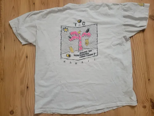 1980's T&C Surf Designs Hawaii Tee, vintage T&C Surf surf tees