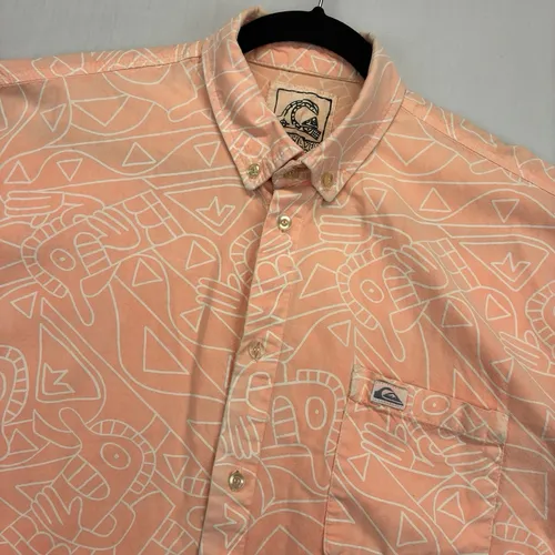 Y2K Quiksilver Tribal Surf Print Button-Up, vintage Quiksilver shirts & button-ups
