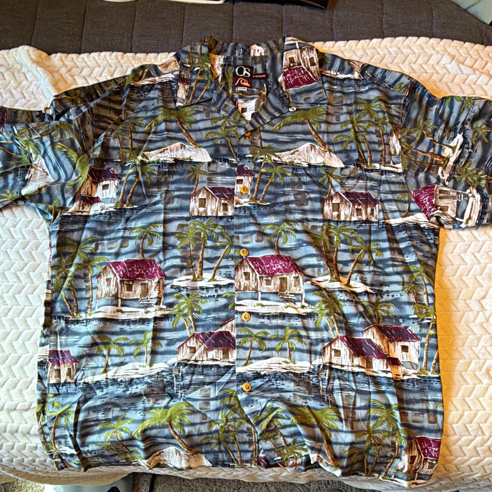 Y2K Quiksilver Hawaiian Print Button-Up, photo 1